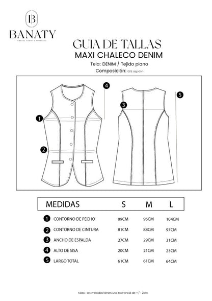 MAXI DENIM VEST, CRYSTAL BLUE
