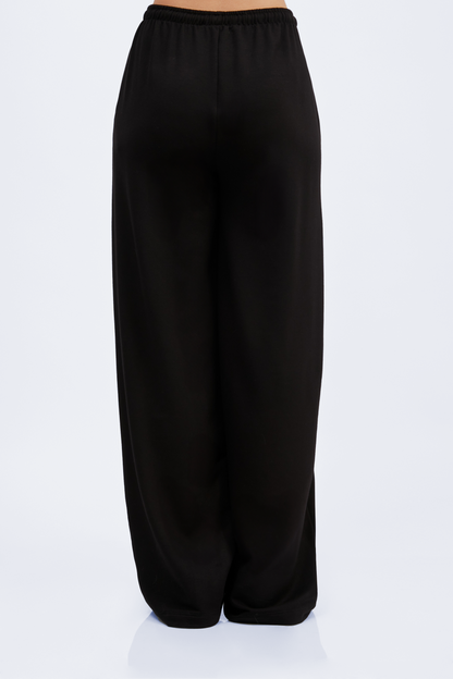 PANTALÓN A LA CINTURA LOURDES CON BOLSILLO NEGRO