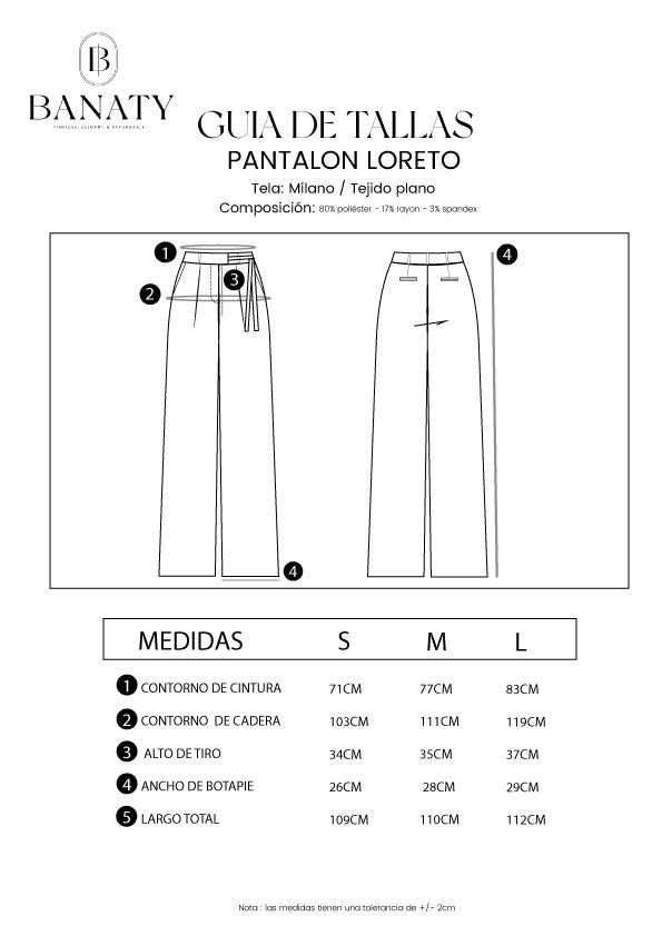 PANTALON PALAZZO SASTRE LORETO