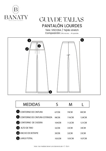 PANTALÓN A LA CINTURA LOURDES CON BOLSILLO DE MUJER BANATY
