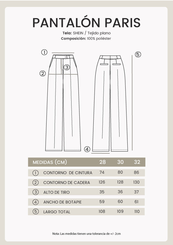 Pantalón semi palazo con pinzas y bolsillos Arena - Paris
