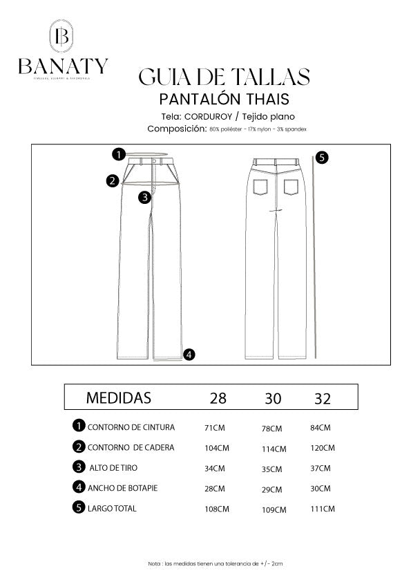 PANTALON A LA CINTURA RECTO THAIS TOPO