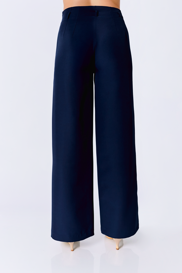 PANTALÓN ANIA A LA CINTURA CON PINZAS MARINO