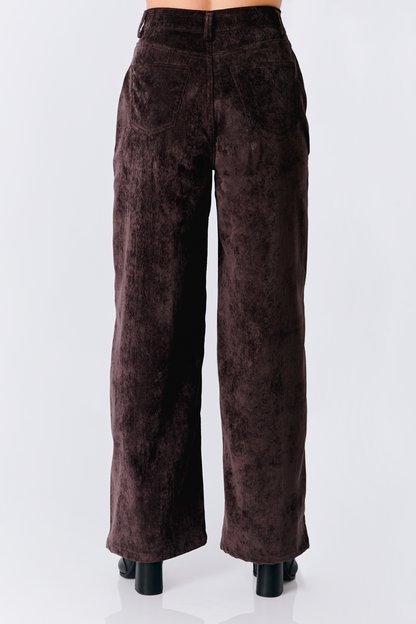 PANTALON A LA CINTURA RECTO THAIS MARRÓN