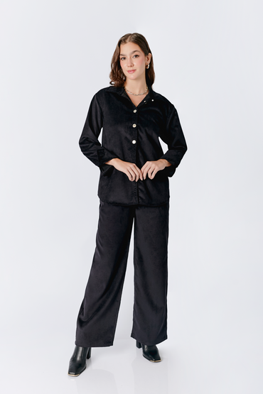 PANTALON A LA CINTURA RECTO THAIS NEGRO