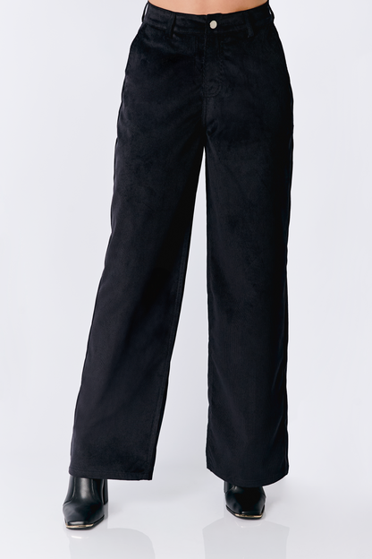 PANTALON A LA CINTURA RECTO THAIS NEGRO