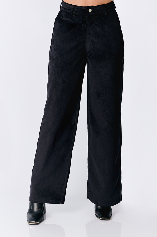 PANTALON A LA CINTURA RECTO THAIS NEGRO