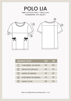 Polo con tiras laterales manga corta Negro - Lia