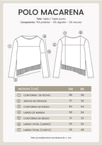 POLO TEJIDO ASIMÉTRICO MANGA LARGA - MACARENA