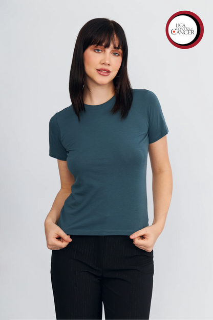 POLO ALGODON PIMA MUJER CAMILA VERDE BOTELLA
