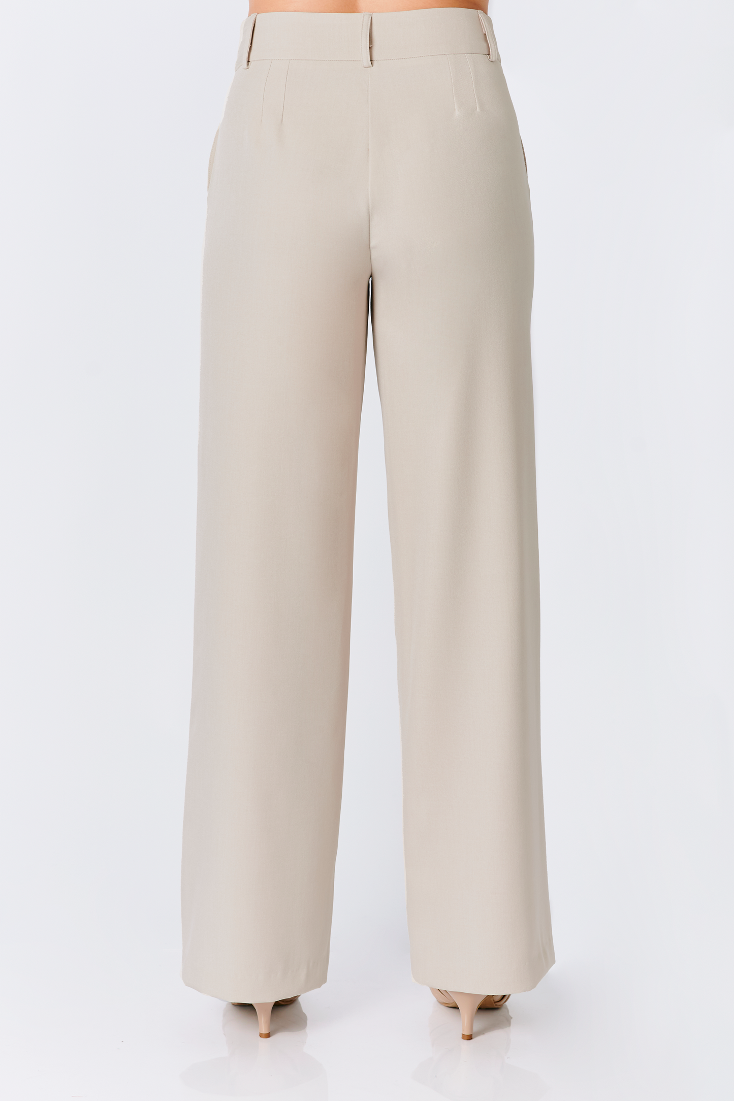 PANTALON DHALIA SEMI PALAZZO CON BOLSILLOS LATERALES BEIGE