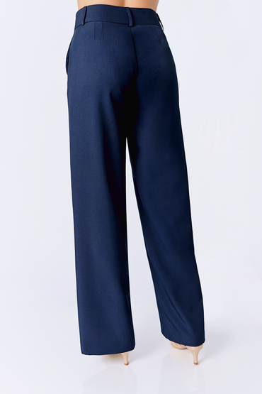 PANTALON DHALIA SEMI PALAZZO CON BOLSILLOS LATERALES AZUL