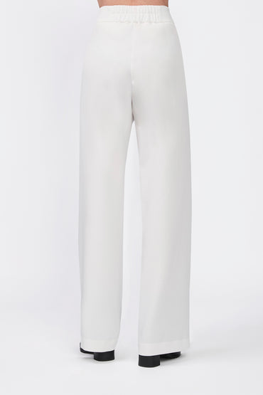 Pantalón Sienna recto con cierre lateral invisible perla