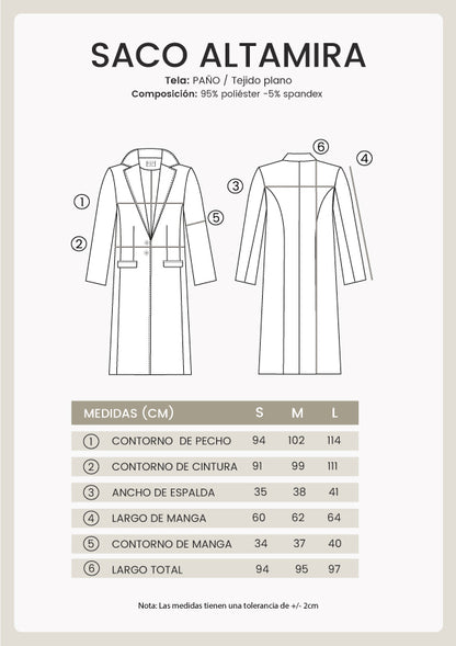 SACO ALTAMIRA LARGO CON BOLSILLOS FUNCIONALES BEIGE