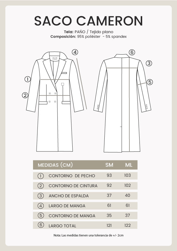 Saco largo con solapa y bolsillos funcionales Negro - Cameron
