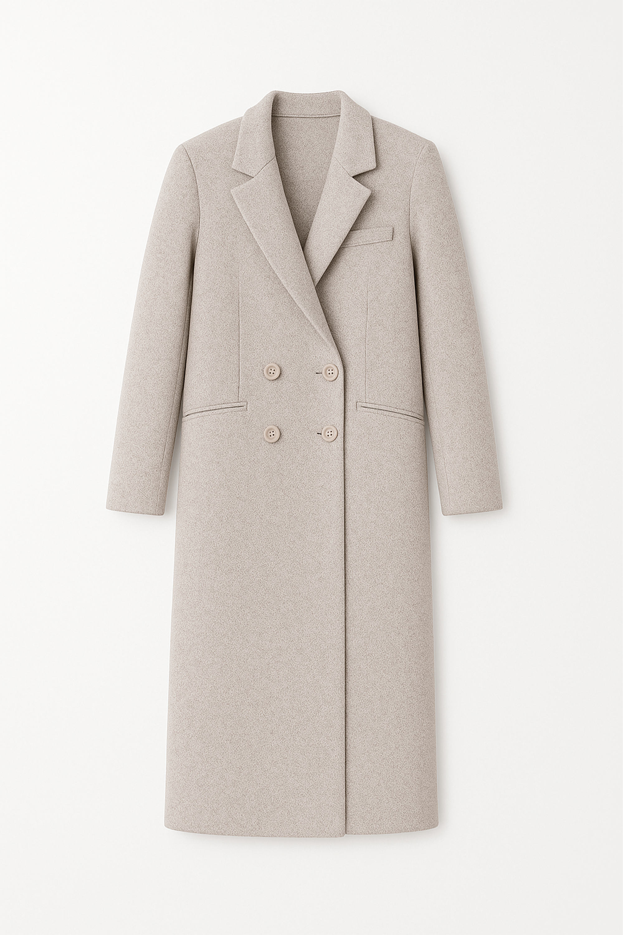 Saco Cameron largo con solapa y bolsillos funcionales Melange