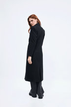 Saco largo con solapa y bolsillos funcionales Negro - Cameron