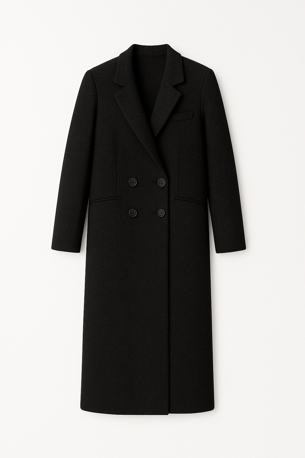 Saco largo con solapa y bolsillos funcionales Negro - Cameron