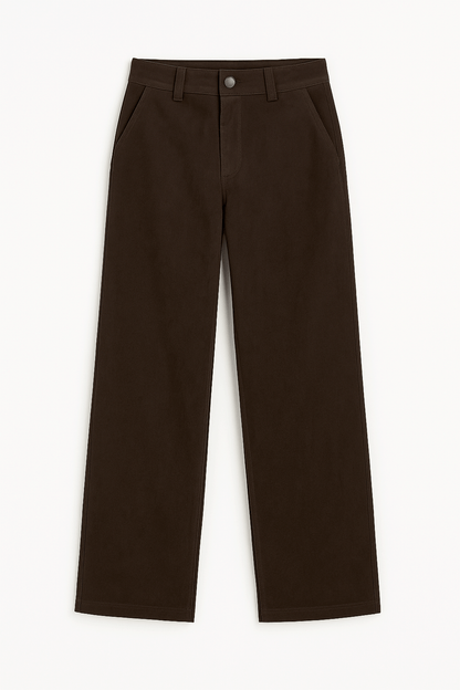 PANTALON A LA CINTURA RECTO THAIS MARRÓN