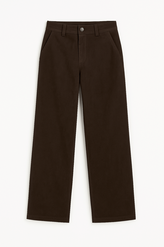 PANTALON A LA CINTURA RECTO THAIS MARRÓN
