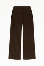 PANTALON A LA CINTURA RECTO MARRÓN - THAIS