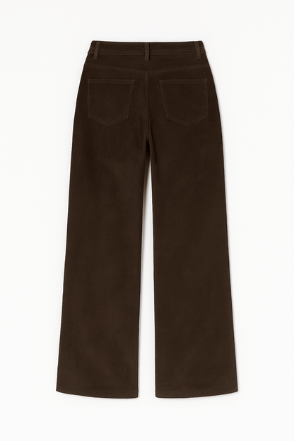 PANTALON A LA CINTURA RECTO THAIS MARRÓN