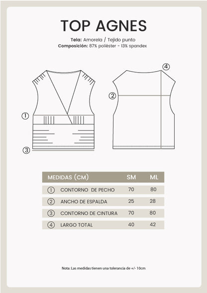 TOP AGNES DRAPEADO CON ESCOTE EN V NEGRO