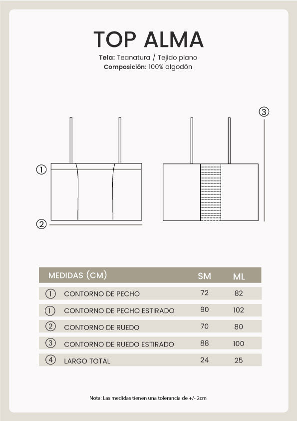 TOP DE ALGODON CON TIRANTES Y DETALLES BORDADOS - ALMA