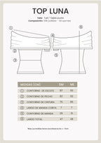 TOP EN TULL CON CHALINA EXTRA NEGRO -  LUNA