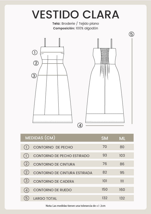 VESTIDO MIDI DE TIRAS CON DETALLES BORDADOS - CLARA