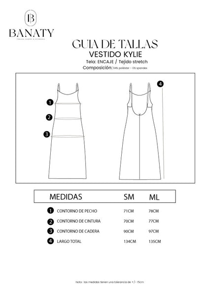 VESTIDO DE ENCAJE KYLIE PRINT NEGRO