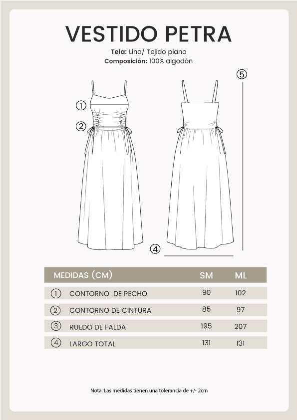 VESTIDO MIDI DE TIRANTES DE LINO CON LUNARES BLANCO - PETRA