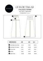 Palazzo Denim a la cintura con bolsillos Marine