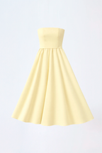 VESTIDO CON CORREA EN LA CINTURA AMARILLO GRECIA